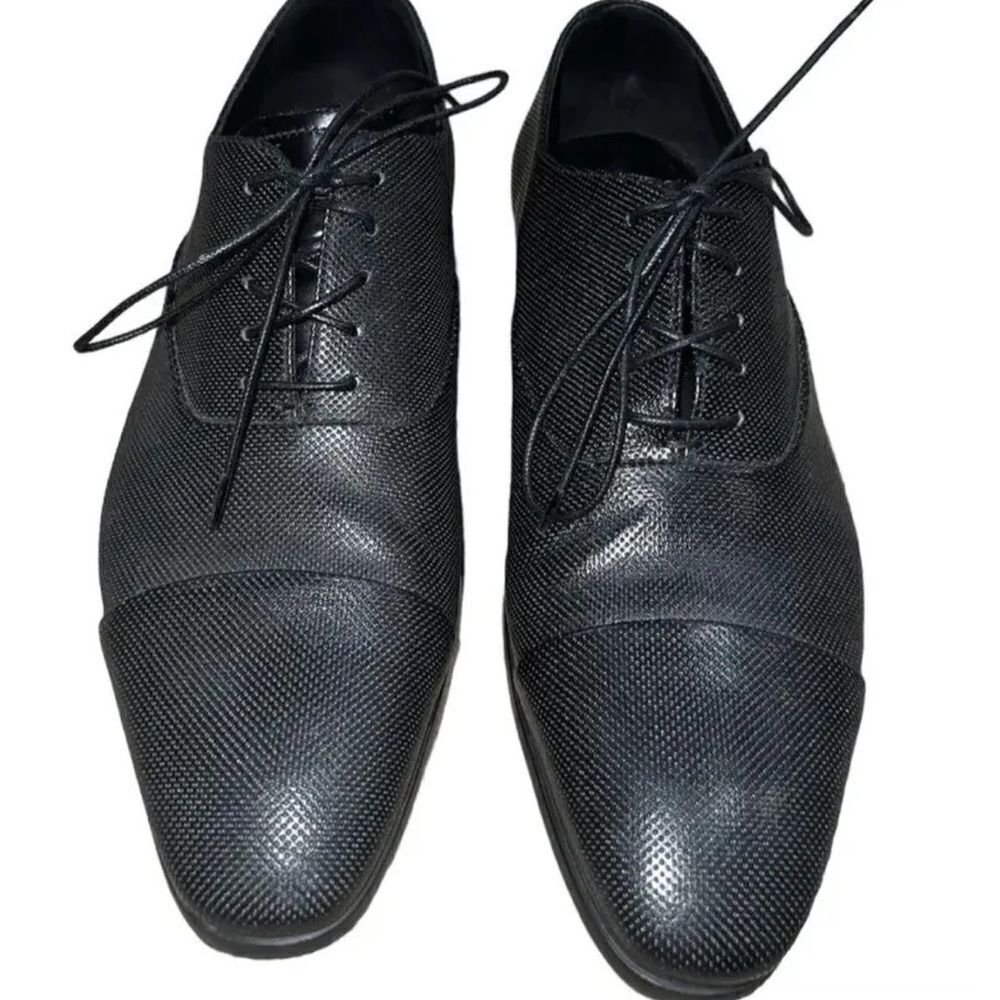 ✨Giorgio Armani Black Textured Leather Lace Up Oxfords✨